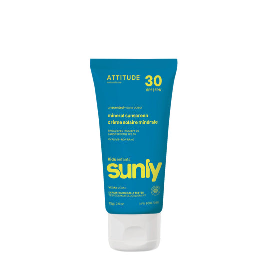 ATTITUDE SUNLY Children – Face sunscreen – SPF 30 – Unscented 75g