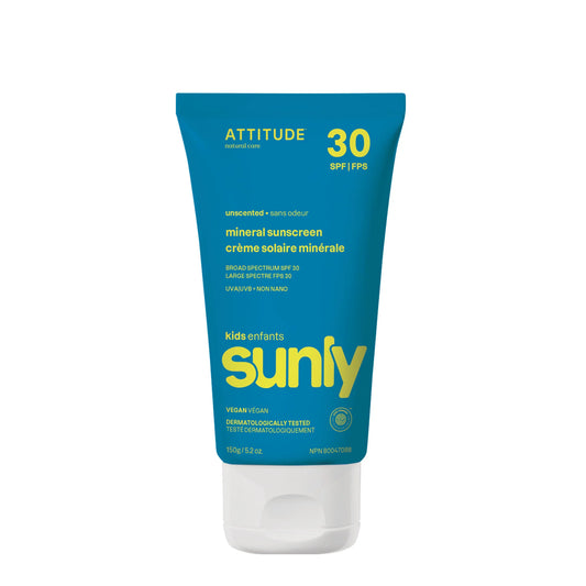 ATTITUDE SUNLY Children – Sunscreen – SPF 30 – Unscented 150g