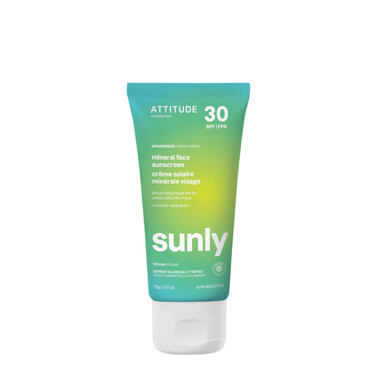 ATTITUDE SUNLY Face sunscreen – SPF 30 – Unscented 75g