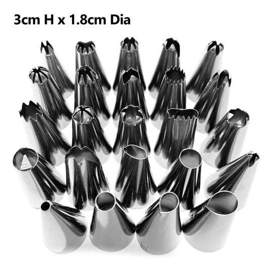 24 Pieces Set 304 Stainless steel Icing Piping Nozzles