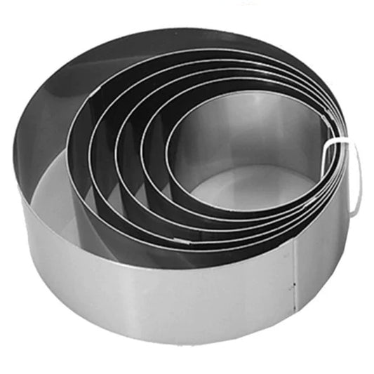 Stainless Steel Series Deluxe Round Cake Ring 2" Tall