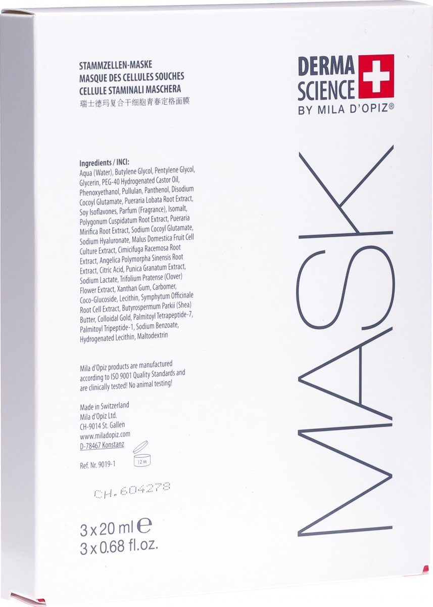 MILA D'OPIZ DERMA SCIENCE Stem Cells Mask 20ml - 1pc Single use