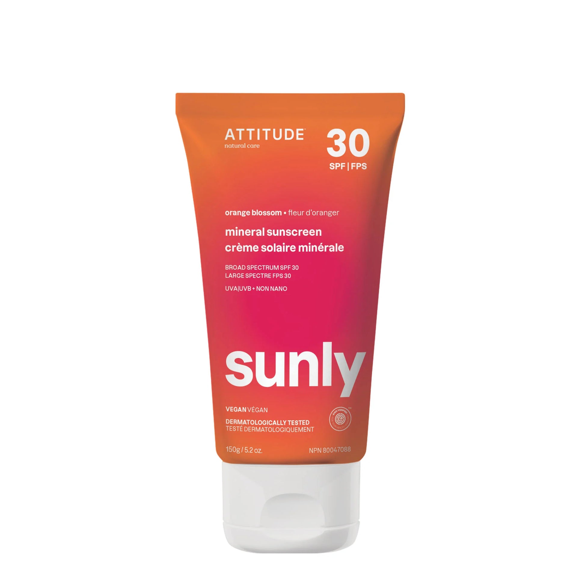 ATTITUDE SUNLY Sunscreen – SPF 30 – Orange Blossom 150g