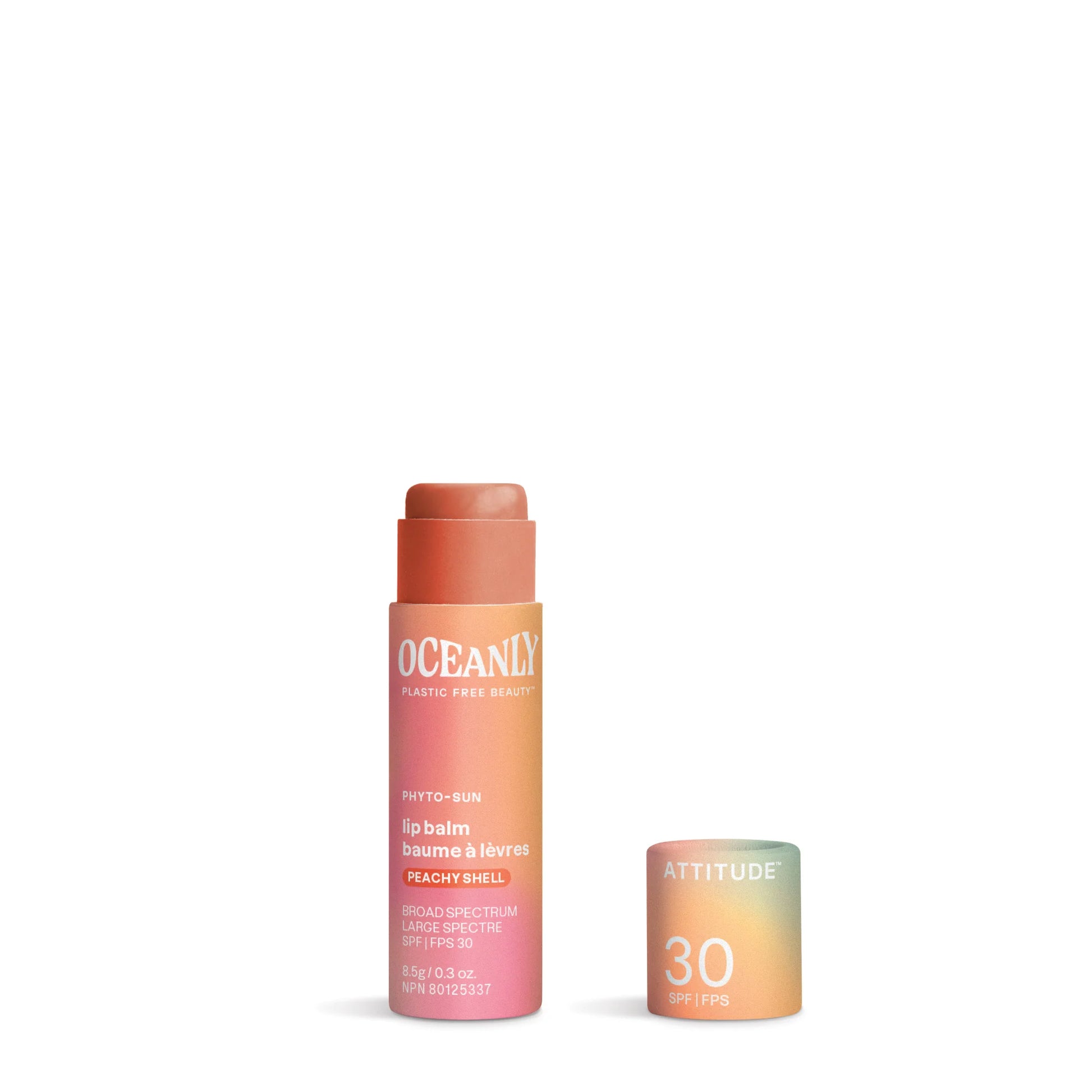 ATTITUDE OCEANLY • PHYTO-SUN Lip balm SPF 30 – Peachy shell 8.5g