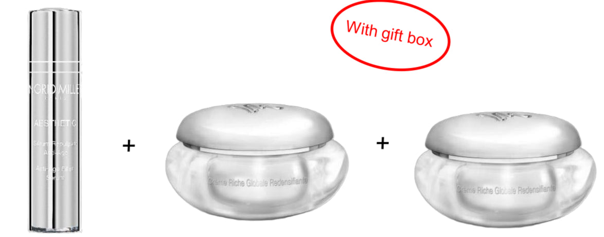 INGRID MILLET AESTHETIC Antiaging Filler Serum 30ml + Ultimate Performance Lifting Cream 50ml + Replenishing Global Rich Cream 50ml