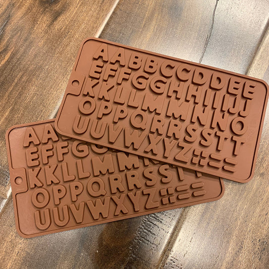 Silicone Chocolate Mold Letters 4.5 x 8" 1PK