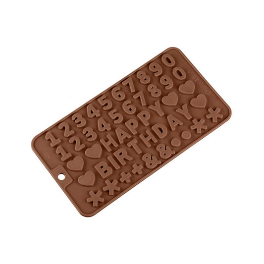Silicone Chocolate Mold Numbers Happy Birthday 21.5x11.5x0.5cm