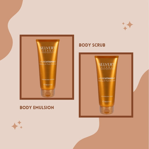 SELVERT THERMAL +PUREVITAMIN-C Vitalizing Body Emulsion + Body Scrub Duo